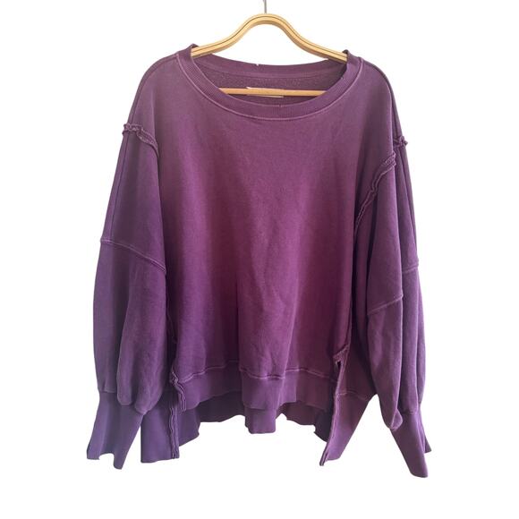 Free People / WTF / Camden Sweatshirt / Purple Summer Bloom / sz xs - Picture 3 of 3